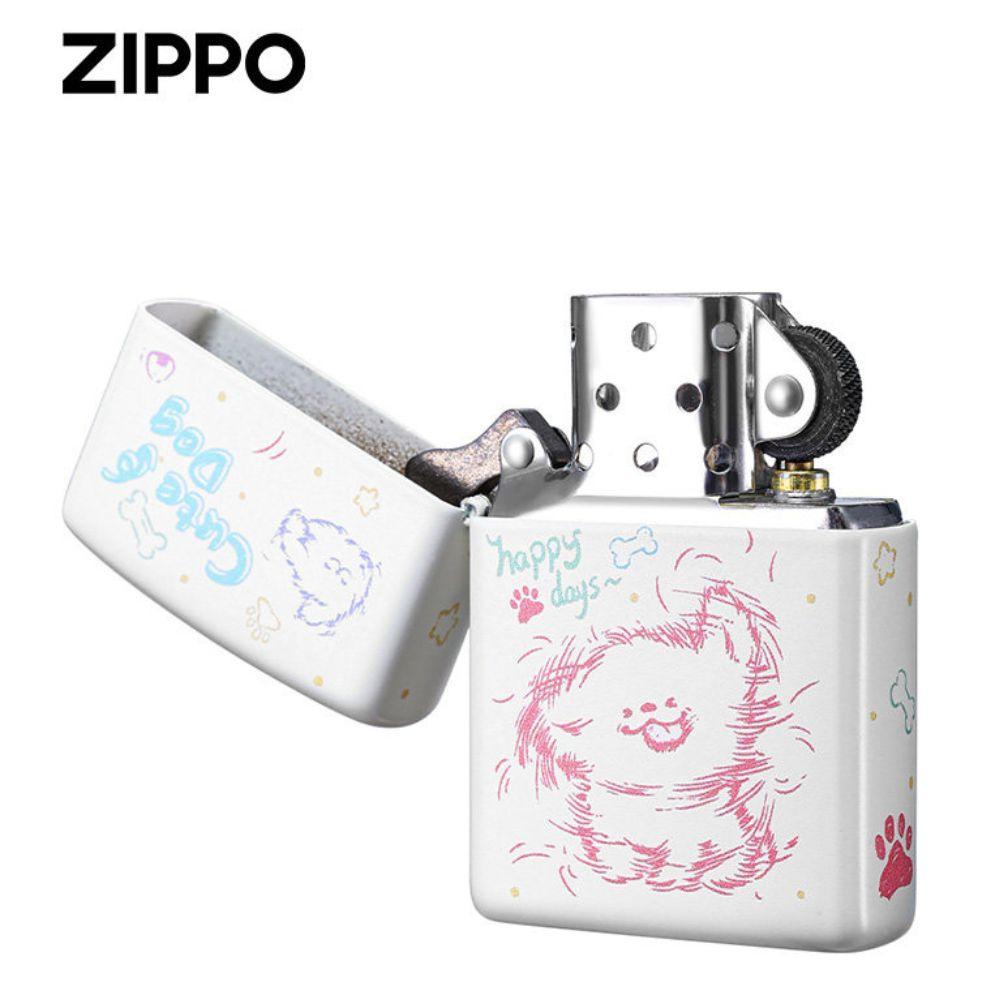 ZIPPO 라이터 행복한 강아지 오일 백아칠 디자인 남친 생일 기념일 발렌타인데이 선물 - 상세 이미지 2