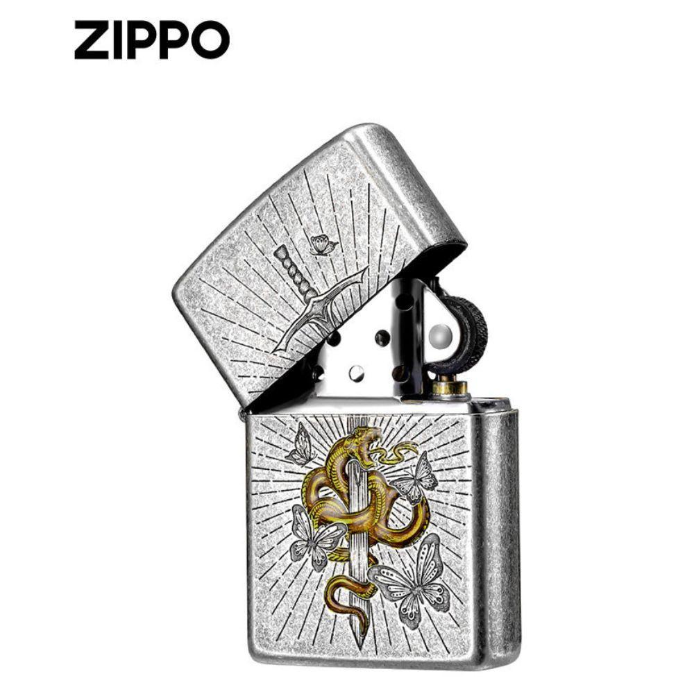 zippo 지포 기름 라이터 뱀검 입체 각인 생일 기념일 발렌타인데이 선물 - 상세 이미지 2