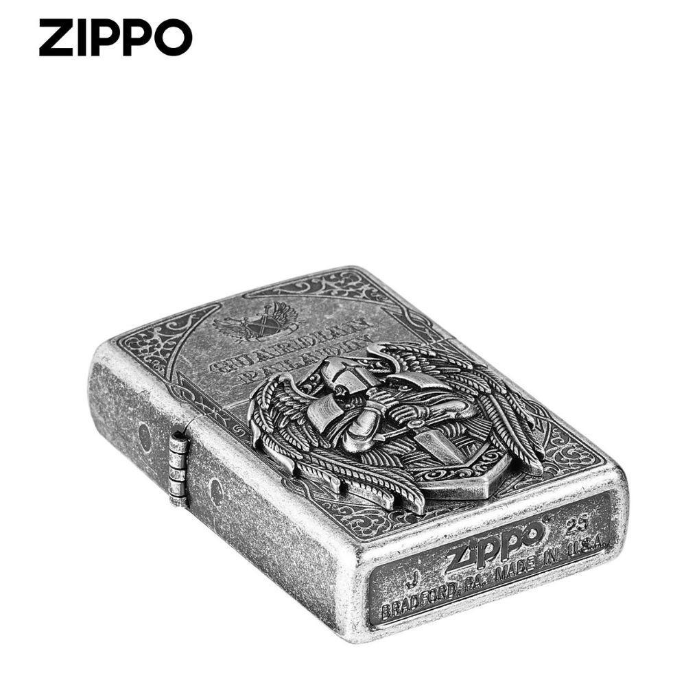ZIPPO 오일 라이터 수호 성기사 실버 남성 생일 기념일 승진 발렌타인데이 선물 - 상세 이미지 5