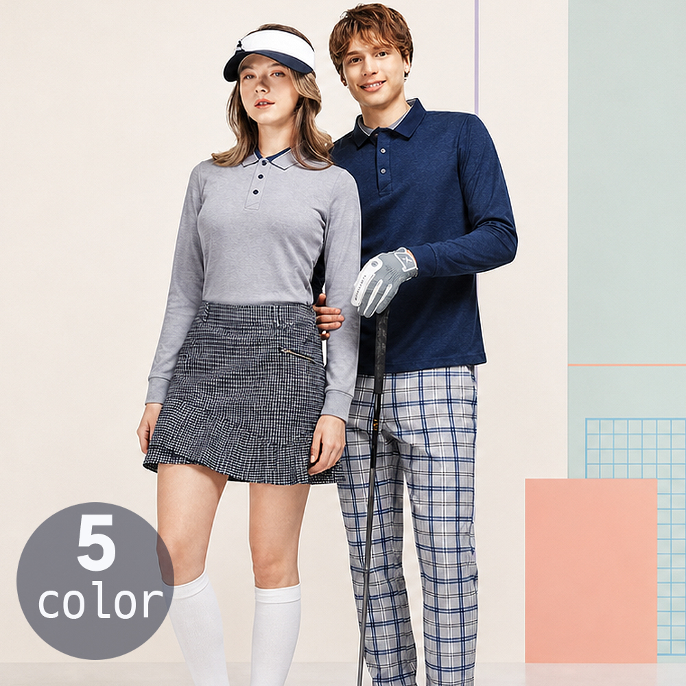 (5color)카치온투톤배색 긴팔티셔츠 식당 업소 단체유니폼 음식점유니폼 홀서빙복 - 상품 이미지