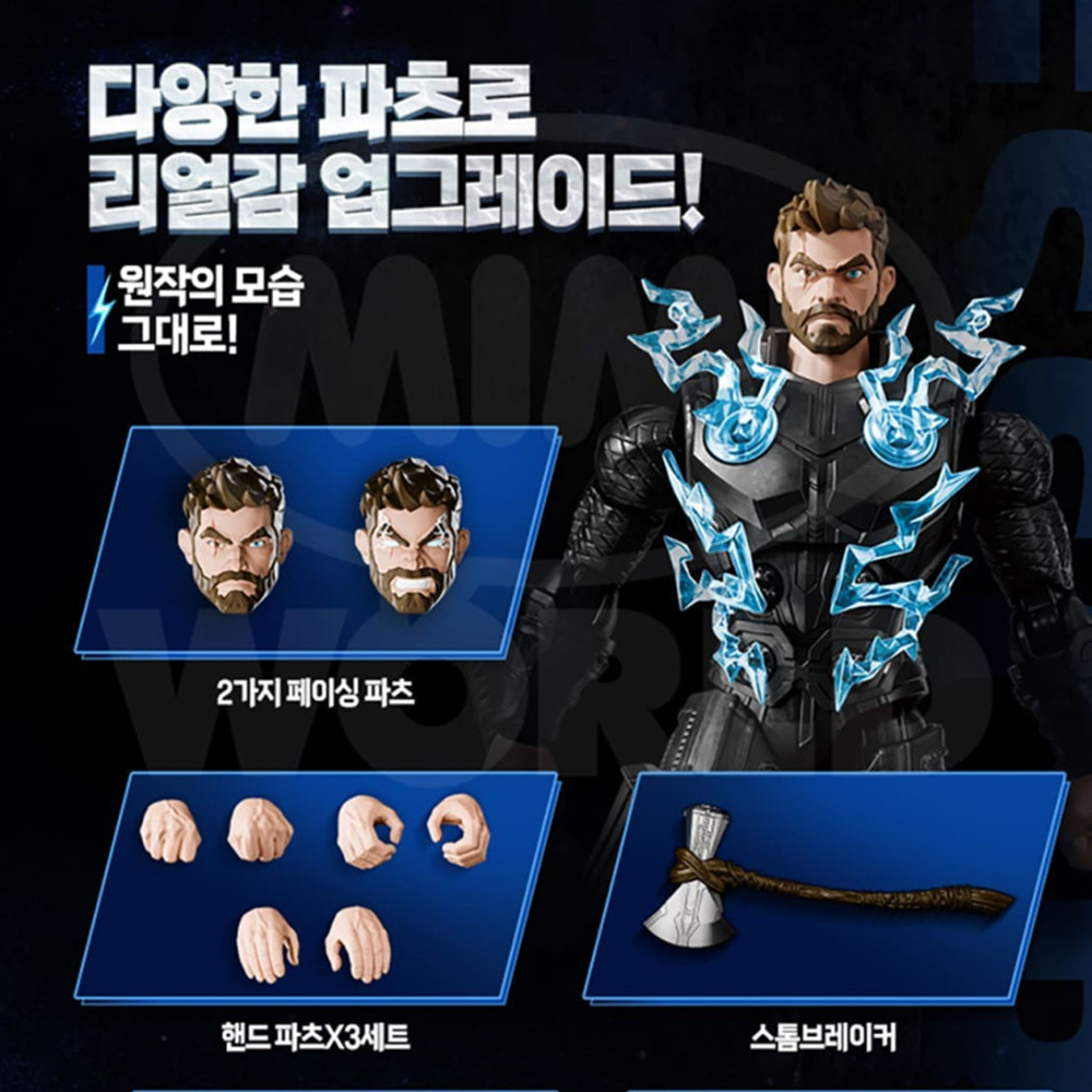블로키 마블 토르 CC02 챔피언 클래스 프라모델 피규어 장난감 선물 스티커 세트 - 상세 이미지 5