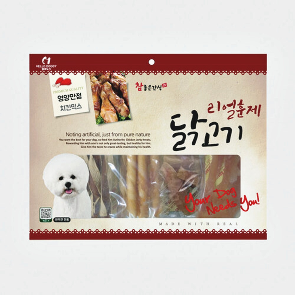 헬로도기 리얼훈제 사시미 애견 대용량 강아지간식 치킨믹스, 300g, 1개 - 상세 이미지 2