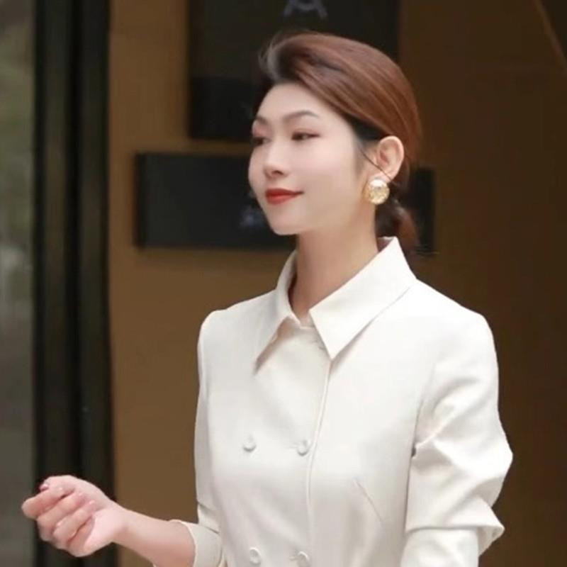 여성 슬림핏 정장 원피스 봄 가을 결혼식하객룩 상견례 돌잔치 모임 오피스룩 롱원피스 M - 상세 이미지 2