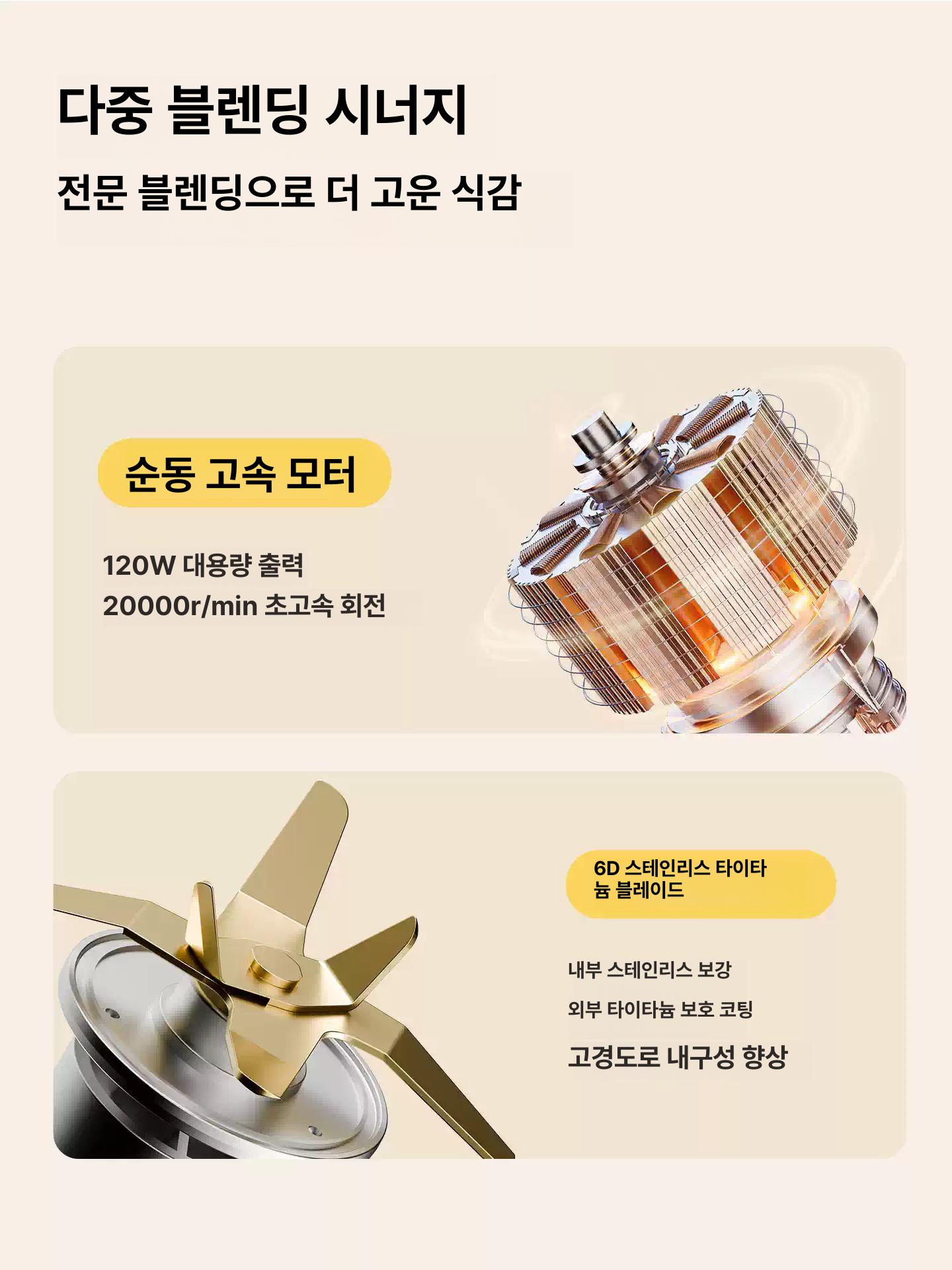 무선 믹서기 휴대용 블렌더 미니 텀블러 소형 화이트 USB 포터블 블랜더 텀블렌더 화이트 무선 블렌더 - 상세 이미지 5