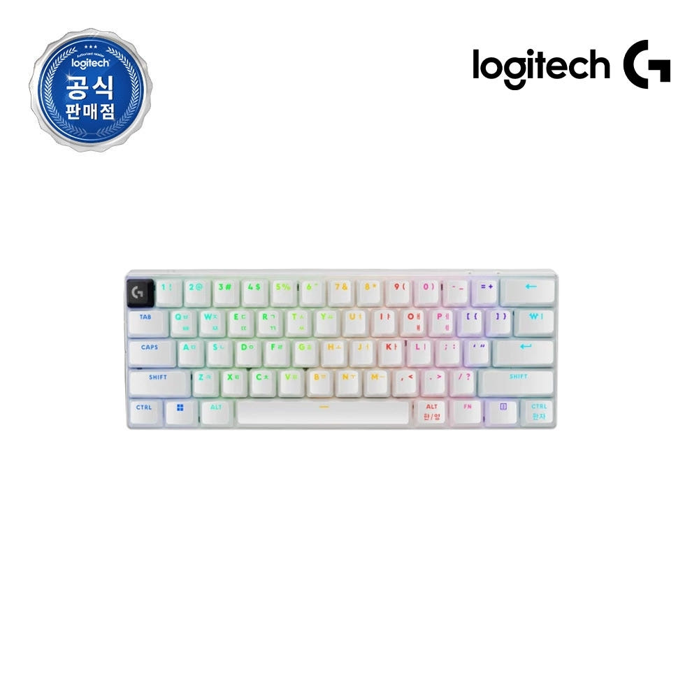 로지텍코리아 공식 PRO X 60 LIGHTSPEED 무선 게이밍 키보드 화이트, 택타일 - 상품 이미지