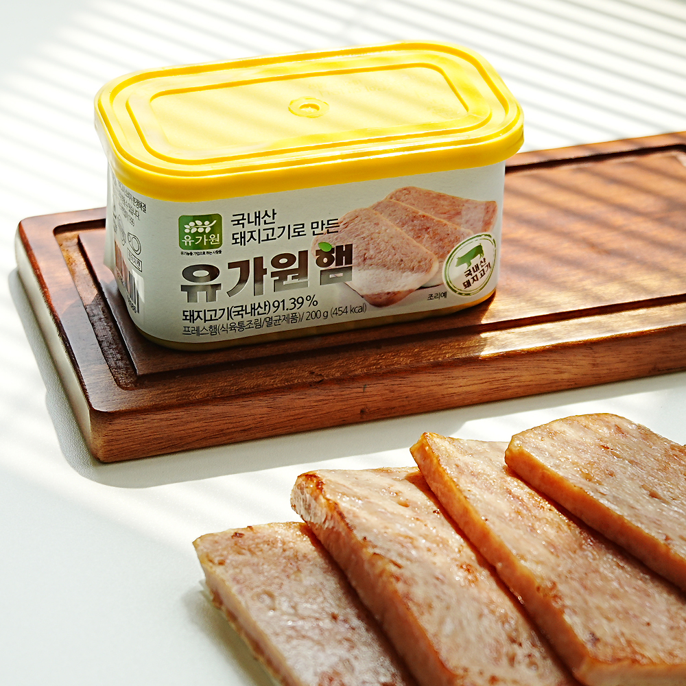 발색제 아질산나트륨 없는 국내산 무항생제 돼지고기로 만든 통조림 햄 200g - 상품 이미지