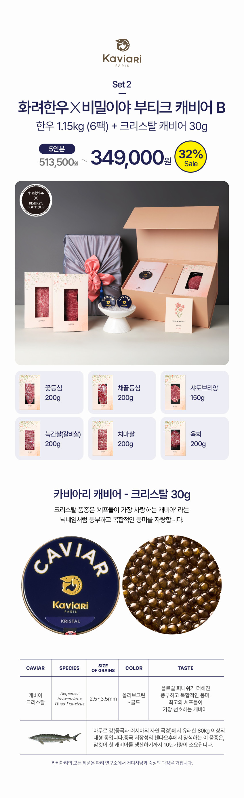 ++1 투뿔한우 선물세트 스페셜 화려한우X비밀이야 캐비어 B 판매처 상세 정보 이미지 3
