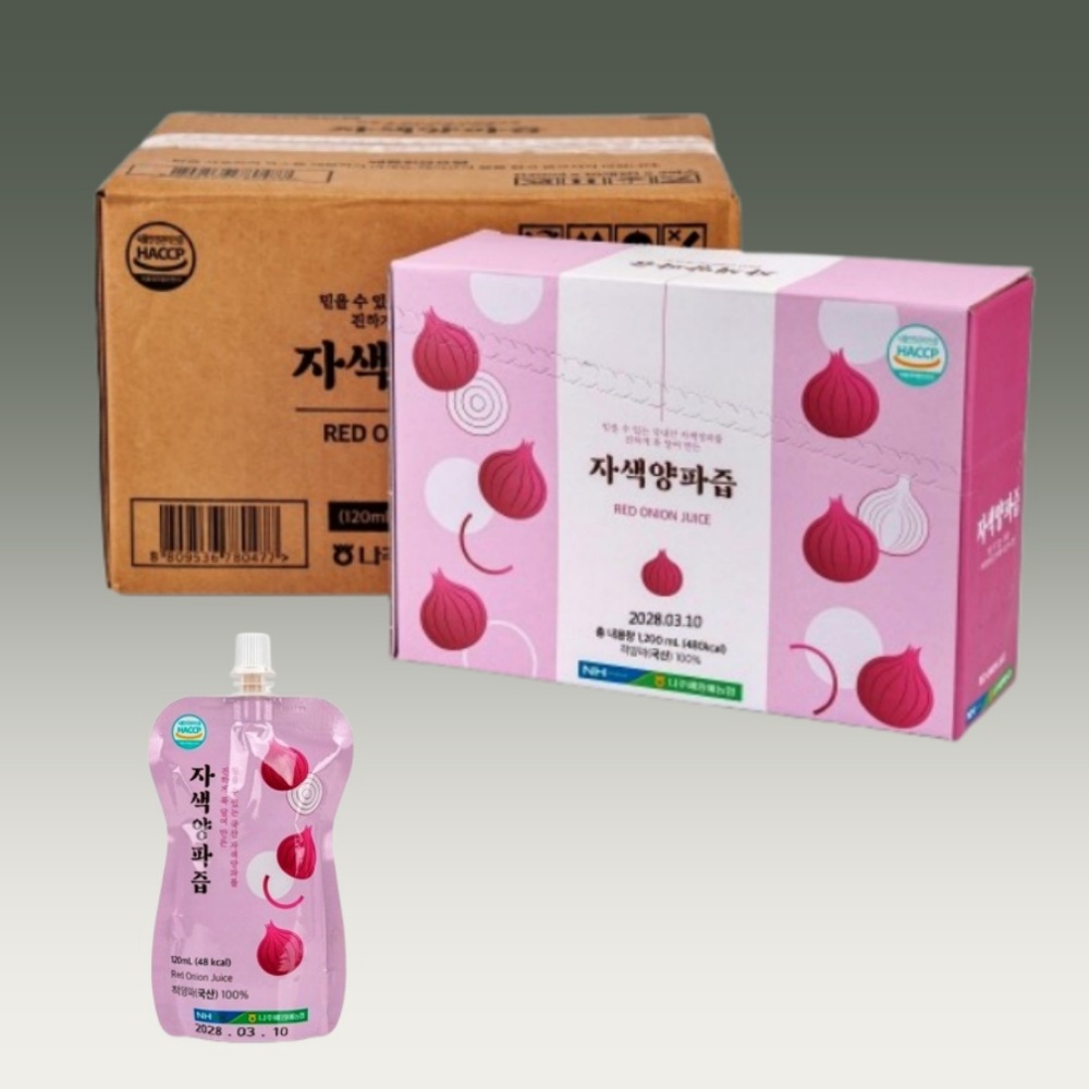 무안 양파즙 무첨가 무안 자색 양파즙 빨간 적양파 즙 120ml, 30포, 1개 - 상품 이미지