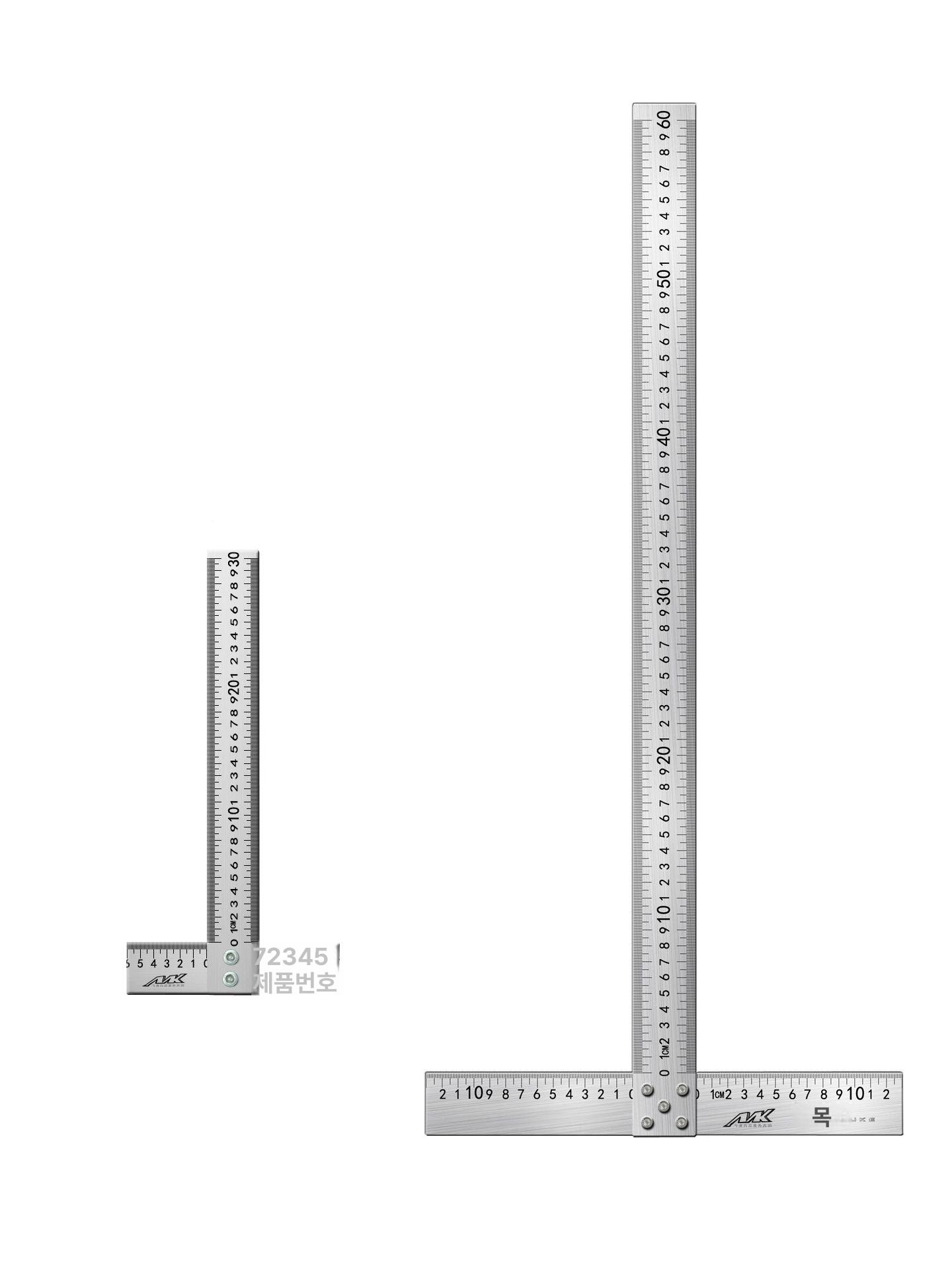 목공 T자 대형 재단 구멍 공예 직각자 각도자 알루미늄 합금 0.6m 스테인리스 T자자(나사 5개) - 상세 이미지 5