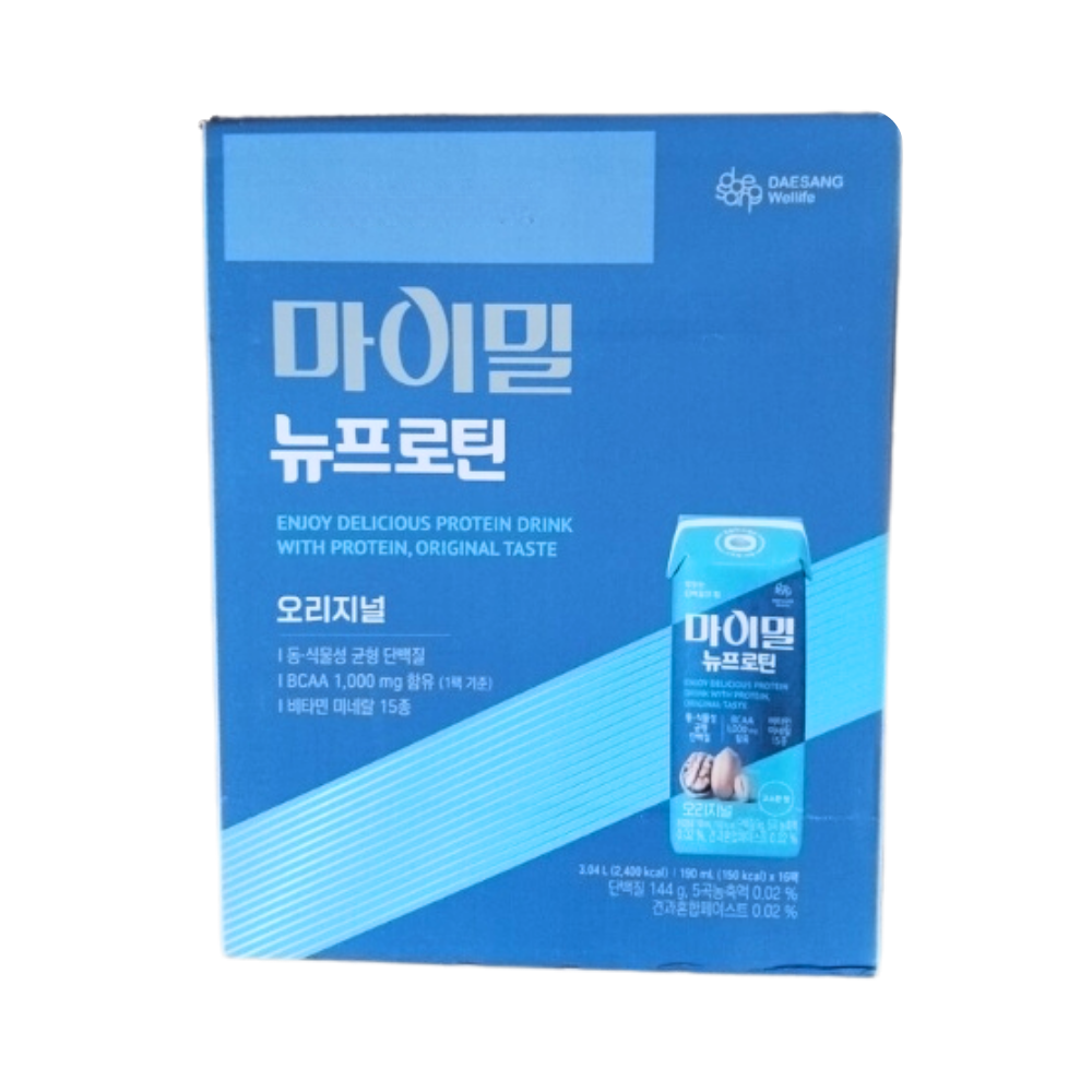 마이밀 뉴프로틴 190ml 16팩 x1박스 단백질음료 - 상품 이미지