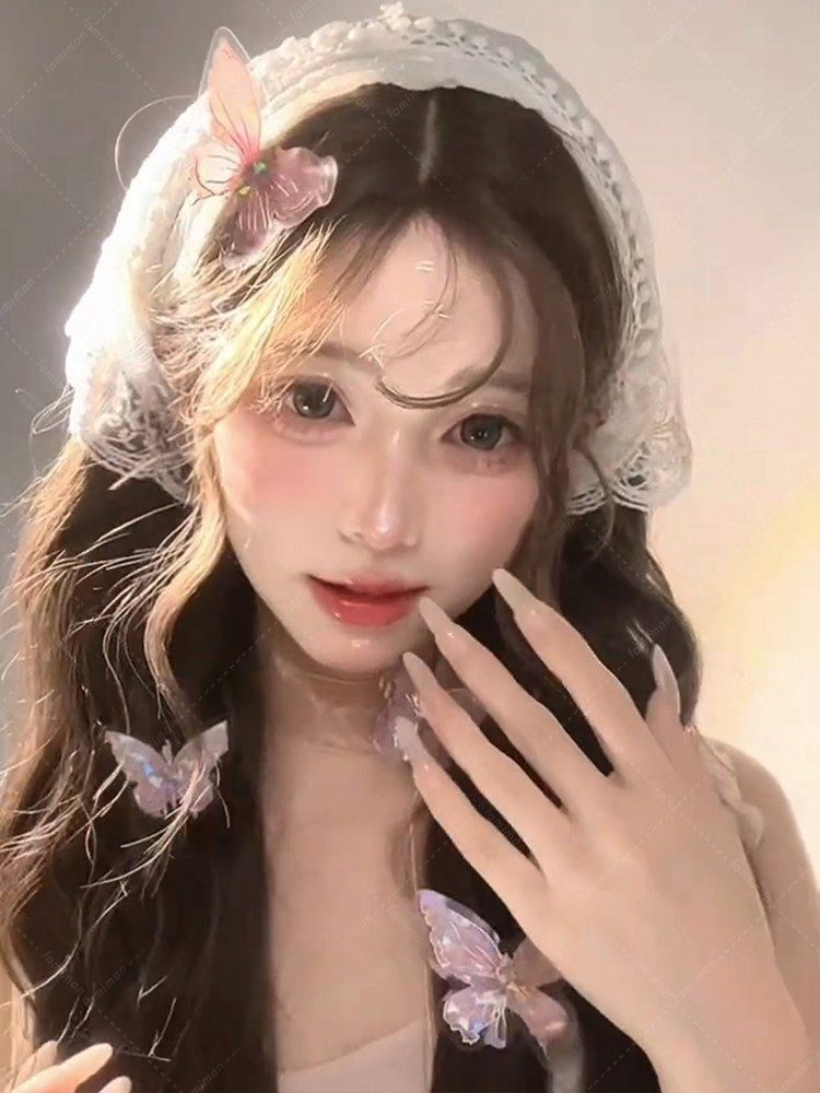 프렌치 레이스 두건 여성 헤어 밴드 스카프 반다나 웨딩 파티 - 상세 이미지 5