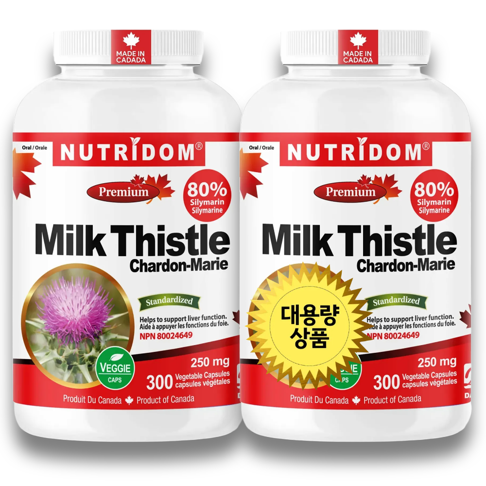 뉴트리돔 밀크씨슬 밀크시슬 간건강 250mg 대용량 300캡슐 N209 - 상품 이미지