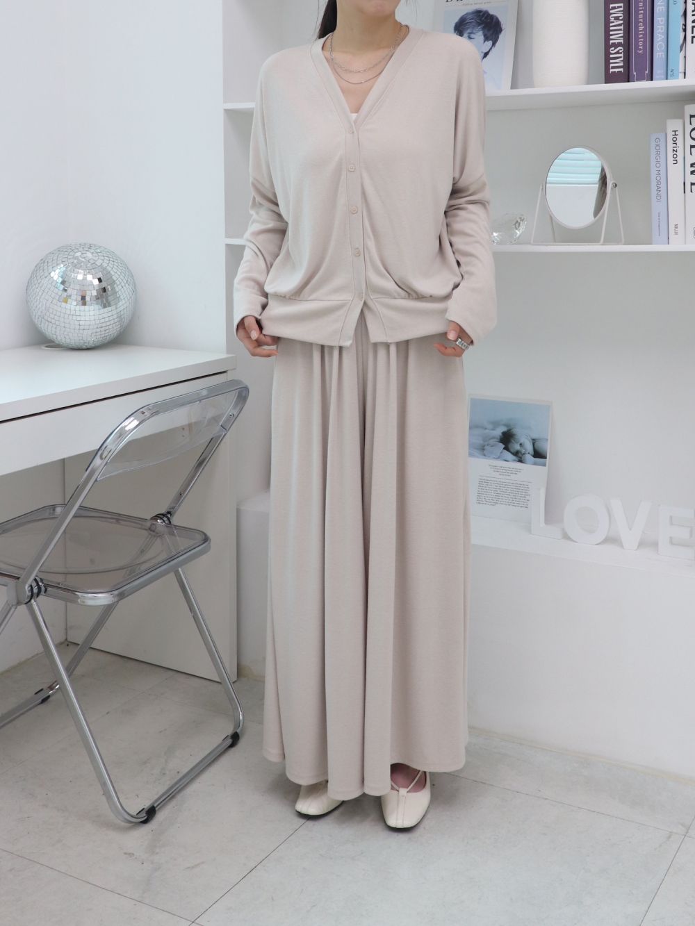 가을가디건 간절기 브이넥 빅사이즈 루즈핏 긴팔 가디건 - 상세 이미지 3