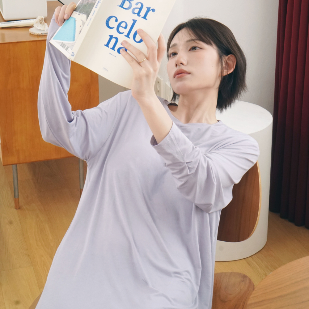 캡내장 원피스 잠옷 노브라 파자마 모달 루즈핏 임산부잠옷 보통의날들 - 상세 이미지 2
