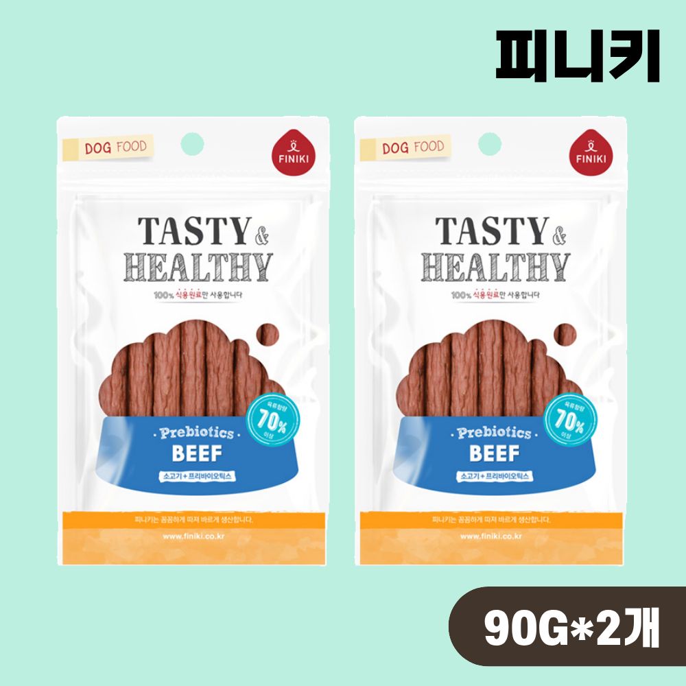 [국내산] 피니키 프리바이오틱스 강아지간식 소고기 져키, 90g, 2개 - 상품 이미지