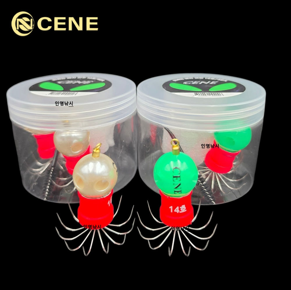 인영낚시 세네 외계인 애자 쭈꾸미 낚시 12침 연질바늘 4개입 진주