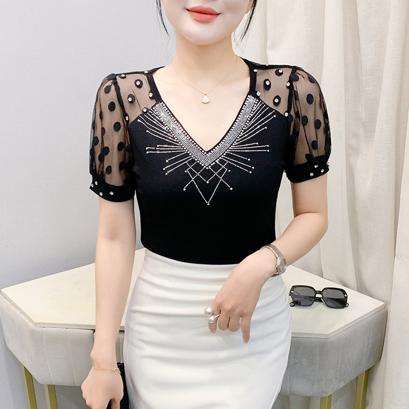 라인댄스복 상의 여성 줌바댄스 스포츠 댄스 라틴 공연복 블랙 - 상세 이미지 4