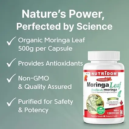 뉴트리돔 유기농 모링가잎 500mg 모링가분말 120캡슐 천연비타민 N119 이미지 8