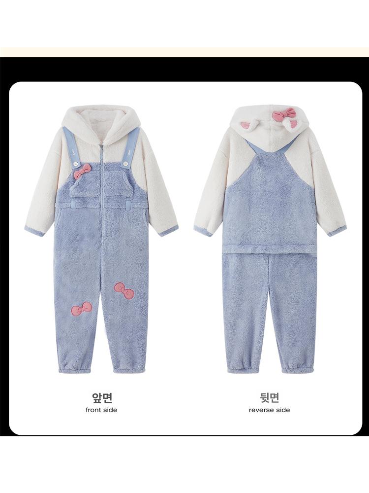 고양이 동물 파자마 잠옷 털 멜빵 사진 색상 고급 고양이 지퍼 원피스 M A - 상세 이미지 3