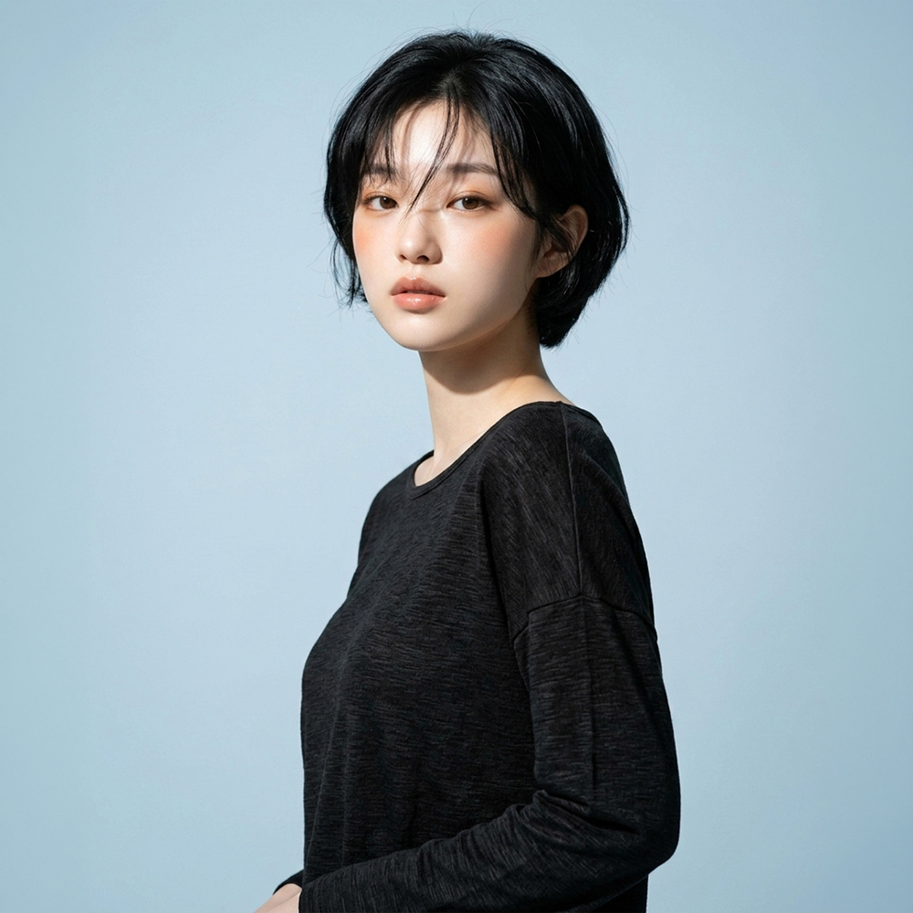 여성 여름 슬라브 보트넥 오버핏 긴팔티 살안타템 워터밤 바캉스룩 시스루 체형커버 이미지 6