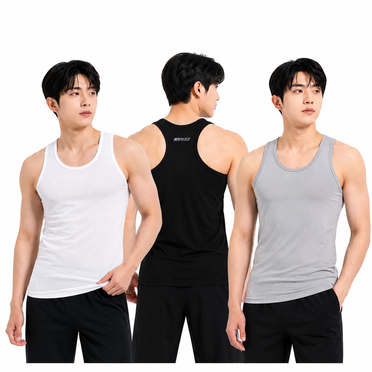 스페클로 에어로쿨 레이서백 남자 헬스나시 스포츠런닝 남성쿨론 운동 민소매속옷 1매 - 메인 이미지