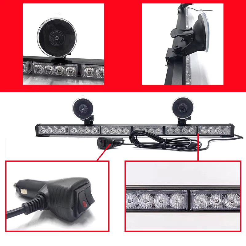 트럭 경광등 LED 트럭 중장비 작업 차폭등 비상 안전 66cm 빨강파랑 12V 24V - 상세 이미지 5