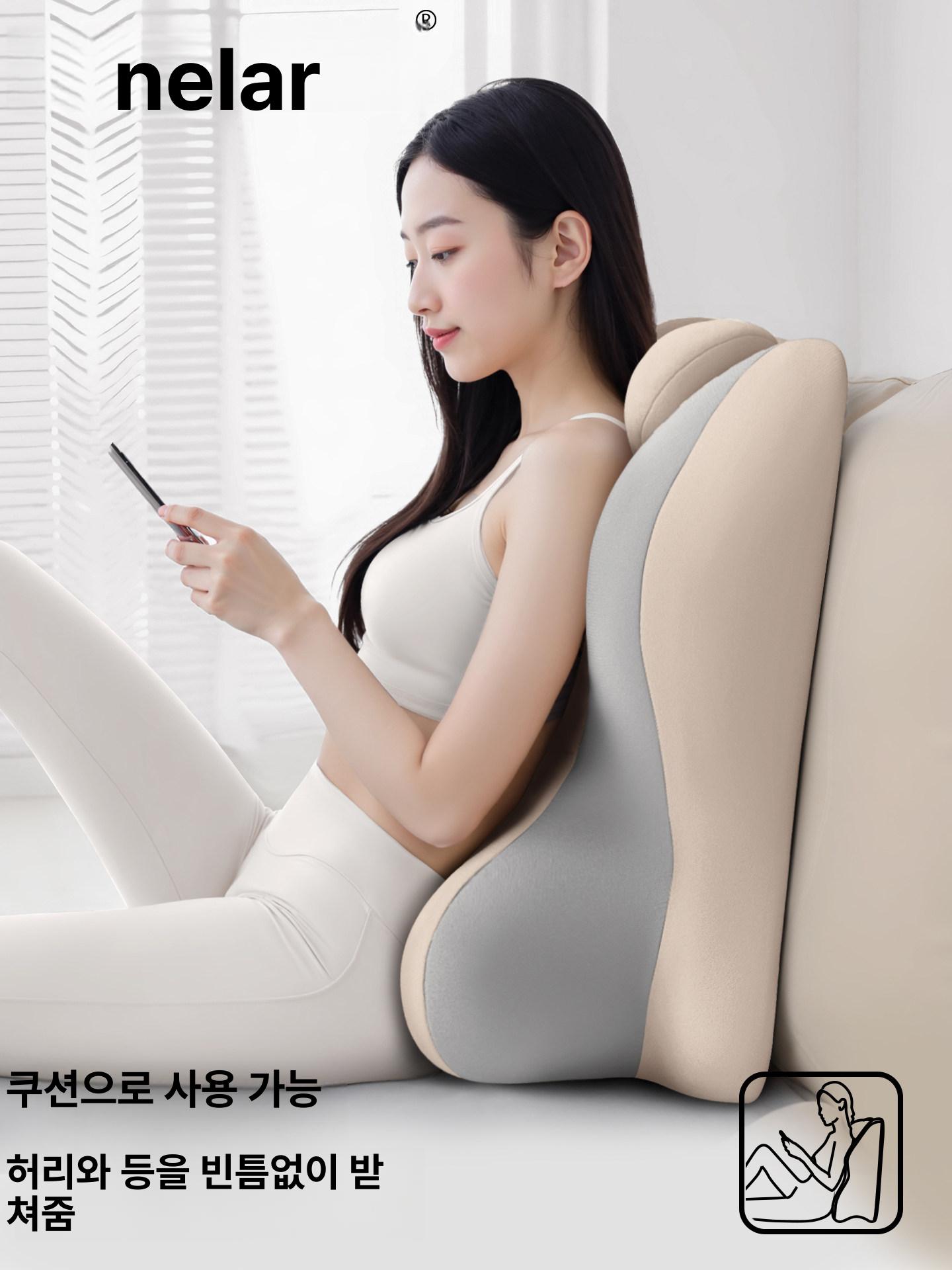 엎드려 베개 다용도 낮잠 쿠션 침대 앞잠쿠션 독서용 1단계소형/ 베이지그레이블록 - 상세 이미지 4