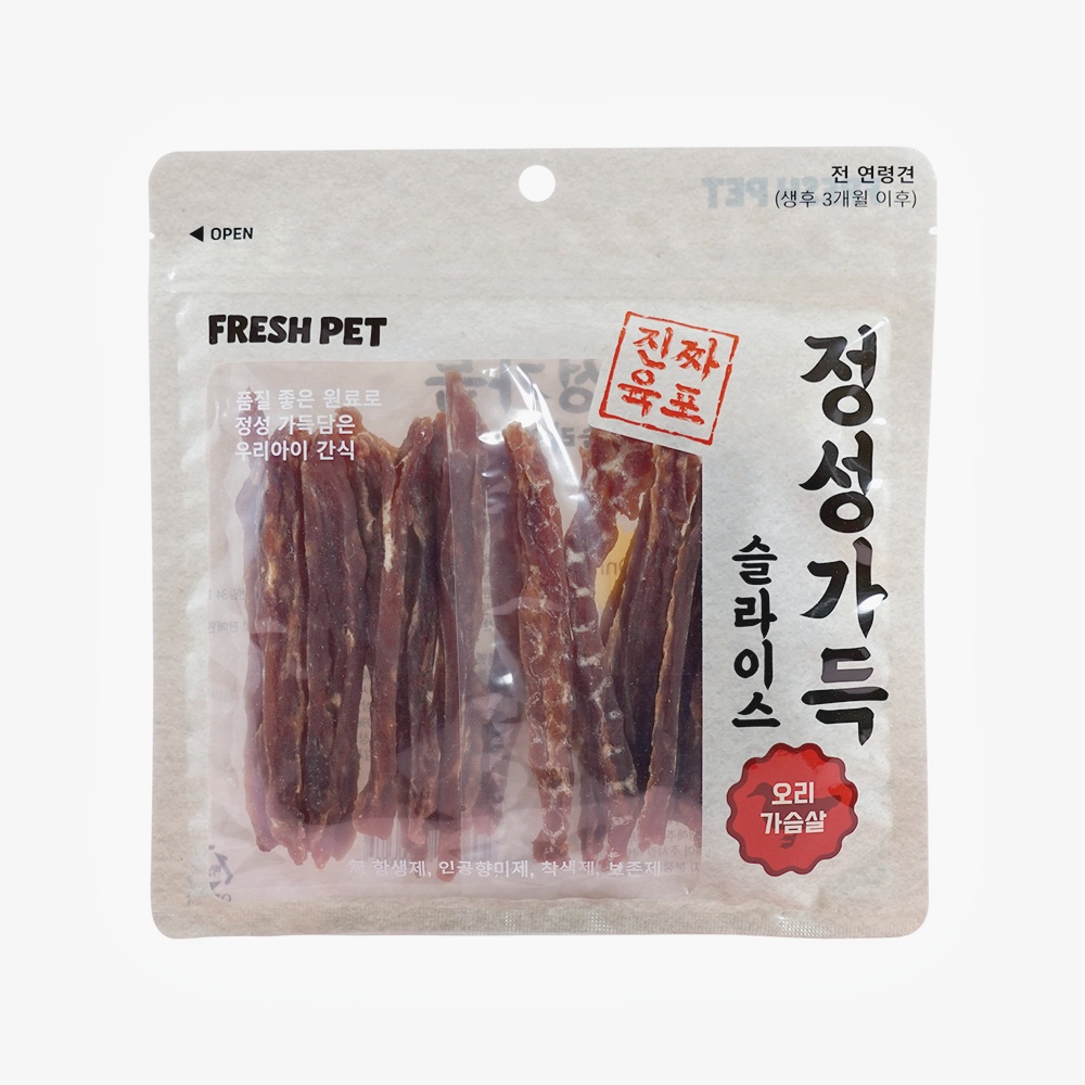 프레쉬펫 정성가득 사시미 애견 강아지간식 슬라이스 오리가슴살, 150g, 1개 - 상세 이미지 4
