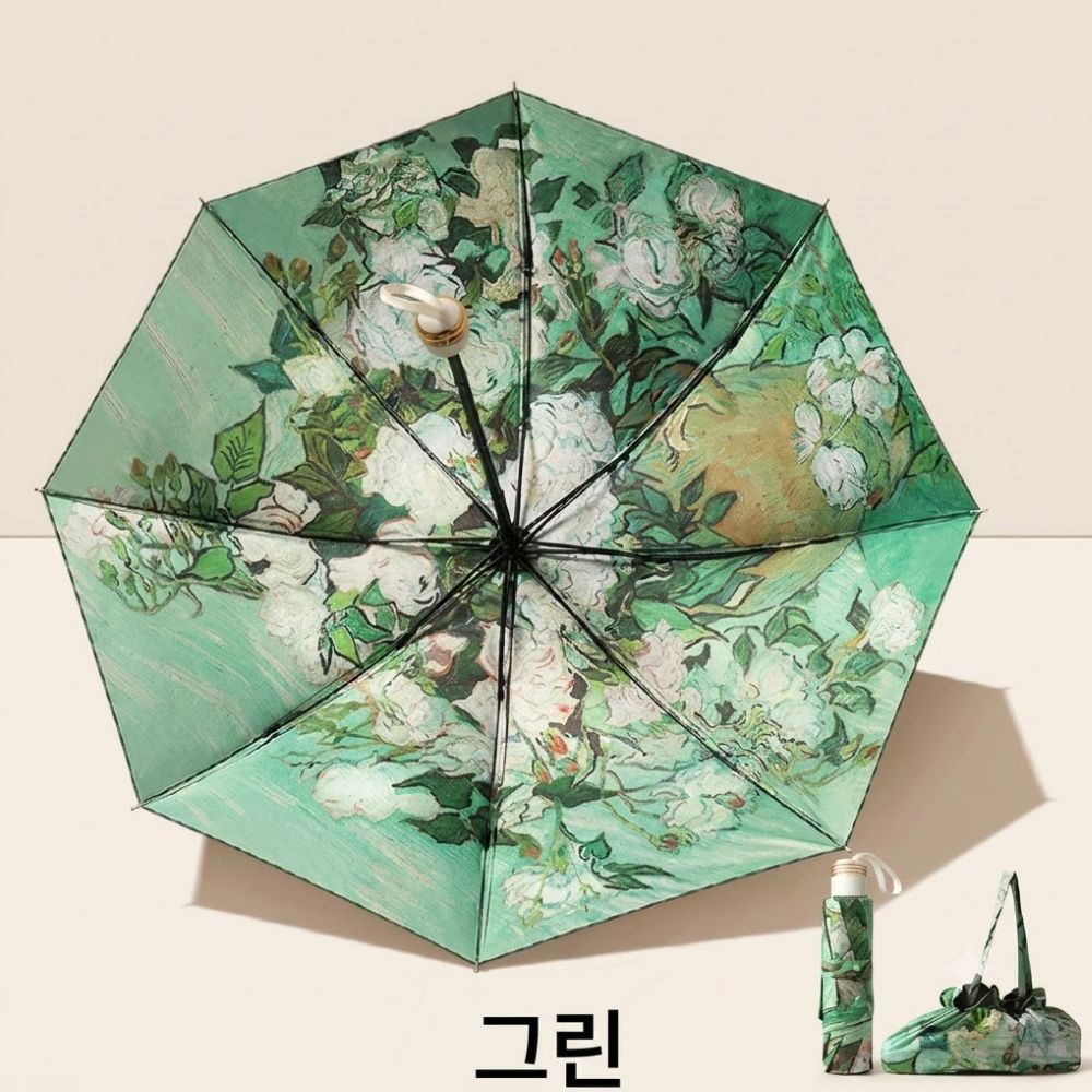 꽃무늬양우산 엄마양산 이중암막 차광양산 할머니 햇빛차단 - 상세 이미지 3