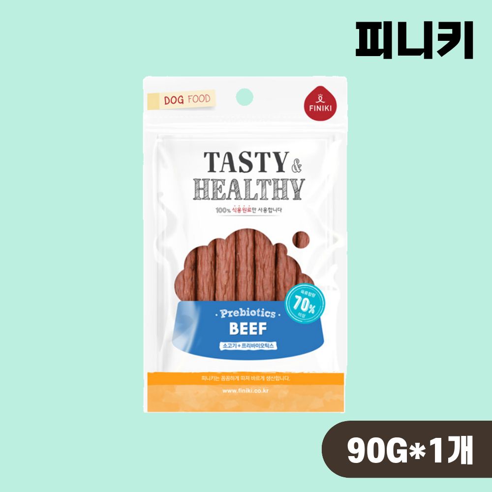 [국내산] 피니키 프리바이오틱스 강아지간식 소고기 져키, 90g, 1개 - 상품 이미지