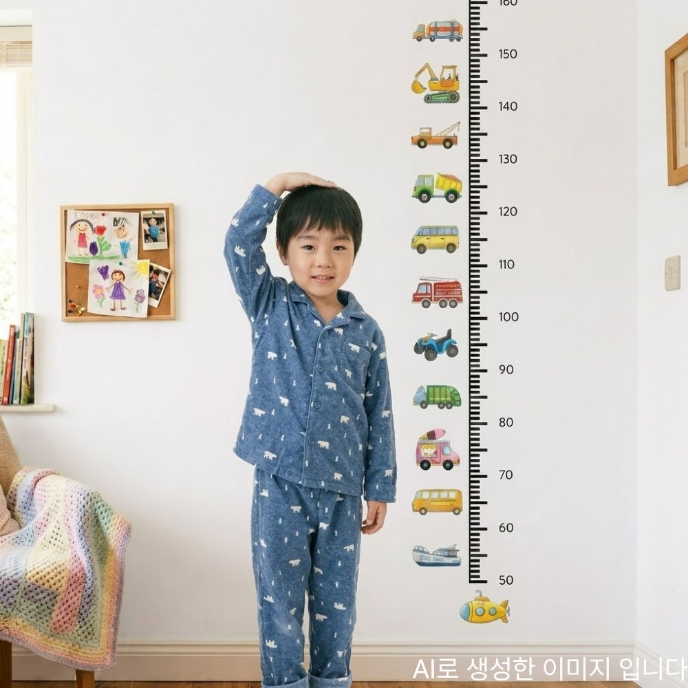 키재기벽보 키재는스티커 시트지 아기 어린이 - 상품 이미지