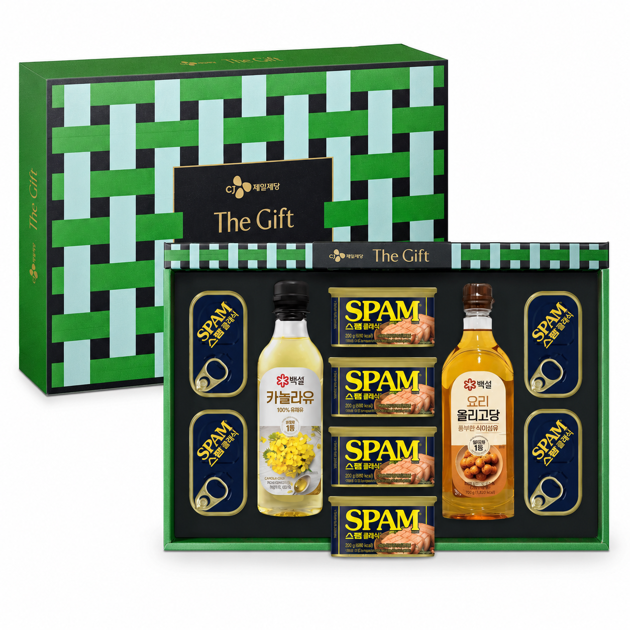 추석 명절 선물세트 백설 카놀라유 500ml+요리올리고당 500ml+스팸클래식 8개 4세트 - 상세 이미지 2