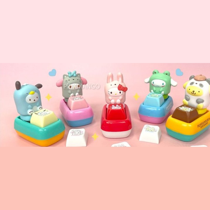 산리오 피규어 키캡 포차코 딸깍이 키링 클리커 캐릭터 2구 백참 키보드 꾸미기 랜덤 - 상세 이미지 4