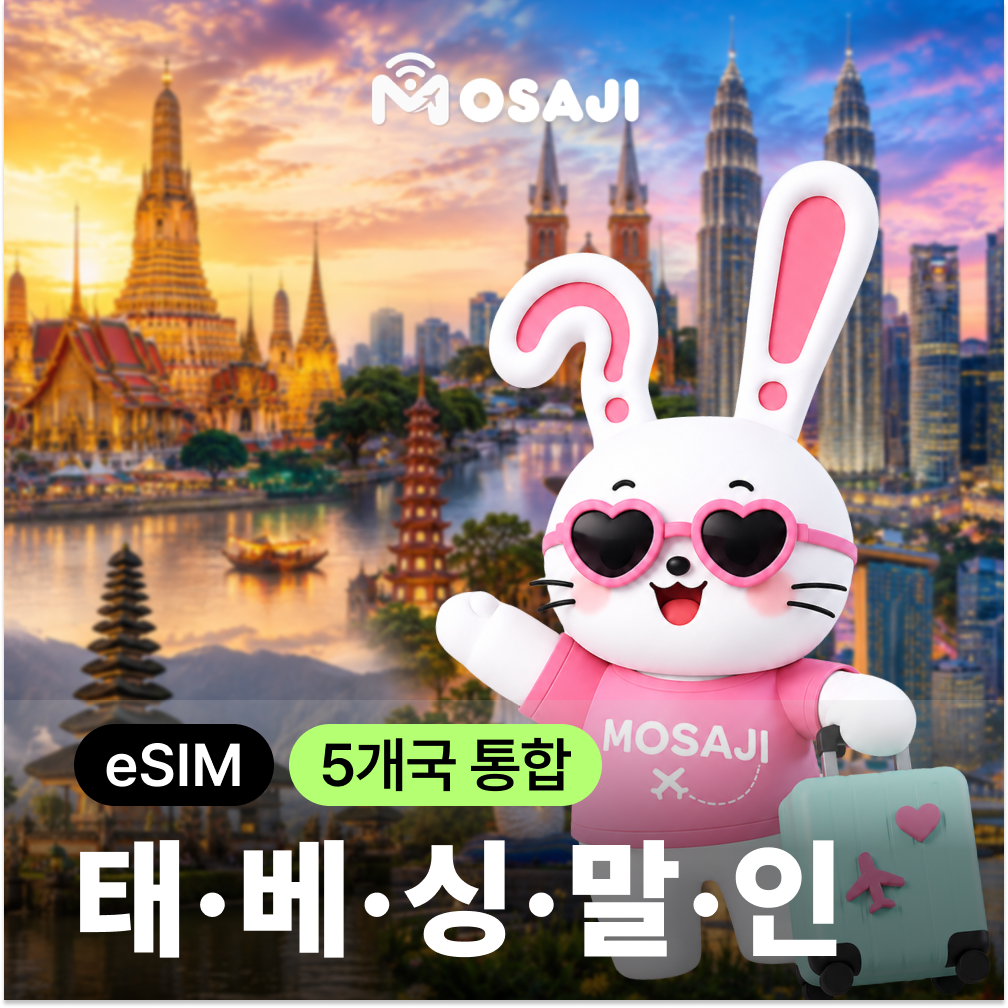 아시아 5개국 이심 태국 DTAC 7일 15GB 베트남 싱말인 AIS - 상품 이미지