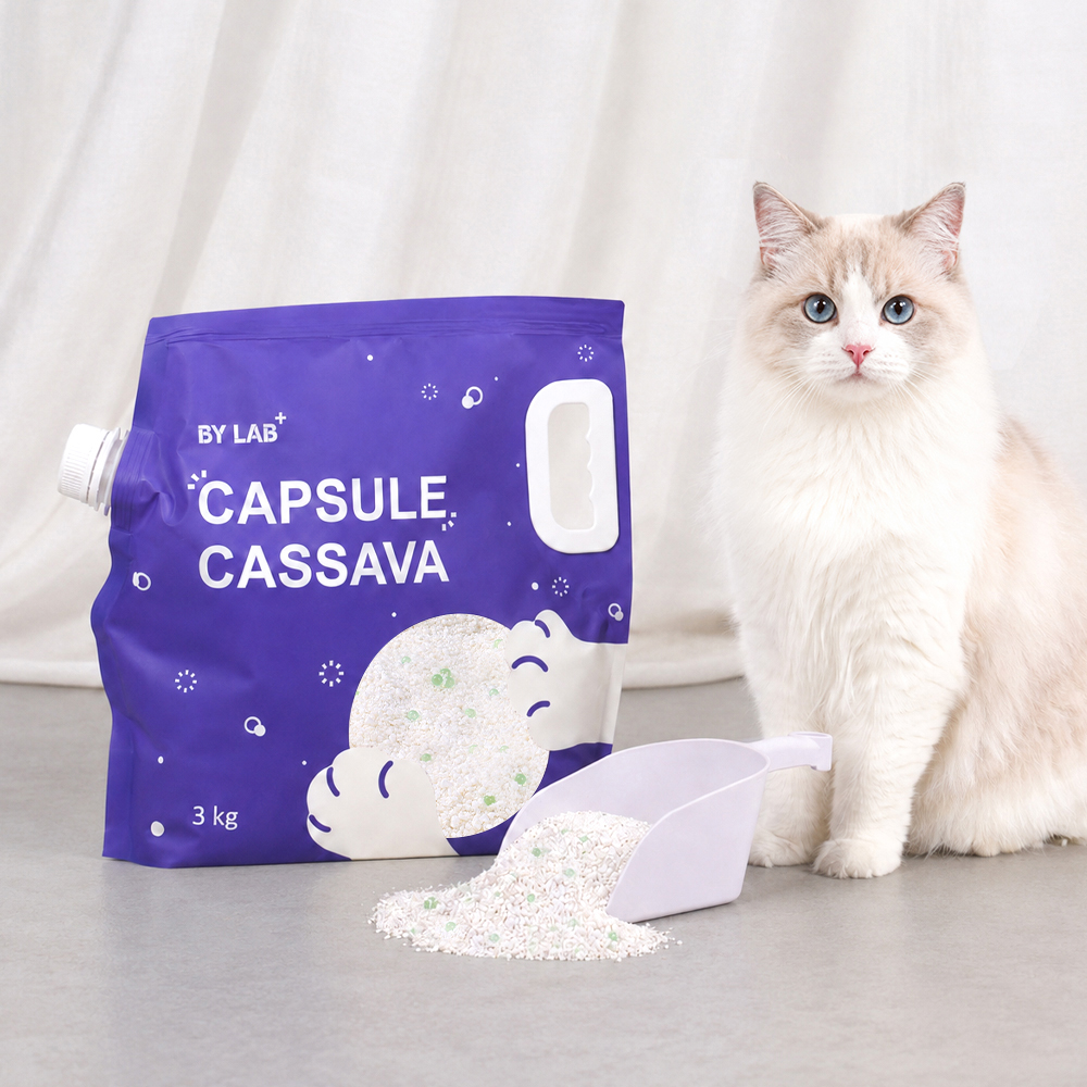 바이랩 먼지없는 탈취 캡슐 고양이 모래 화장실 냄새 제거 카사바, 3kg, 1개 - 상품 이미지