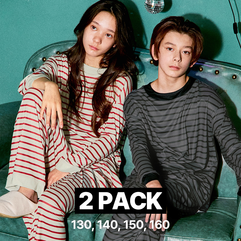 마밤 MSMV 2PACK 알뜰팩 아동 주니어 잠옷 피치기모 디얼ST 내의 키즈 실내복 - 상품 이미지
