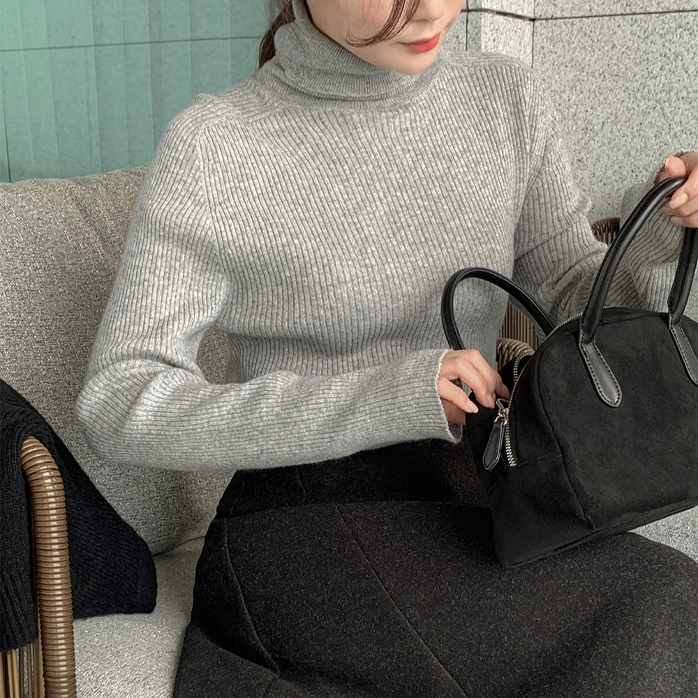 마네 골지 울 터틀넥 골지 니트 이미지 7