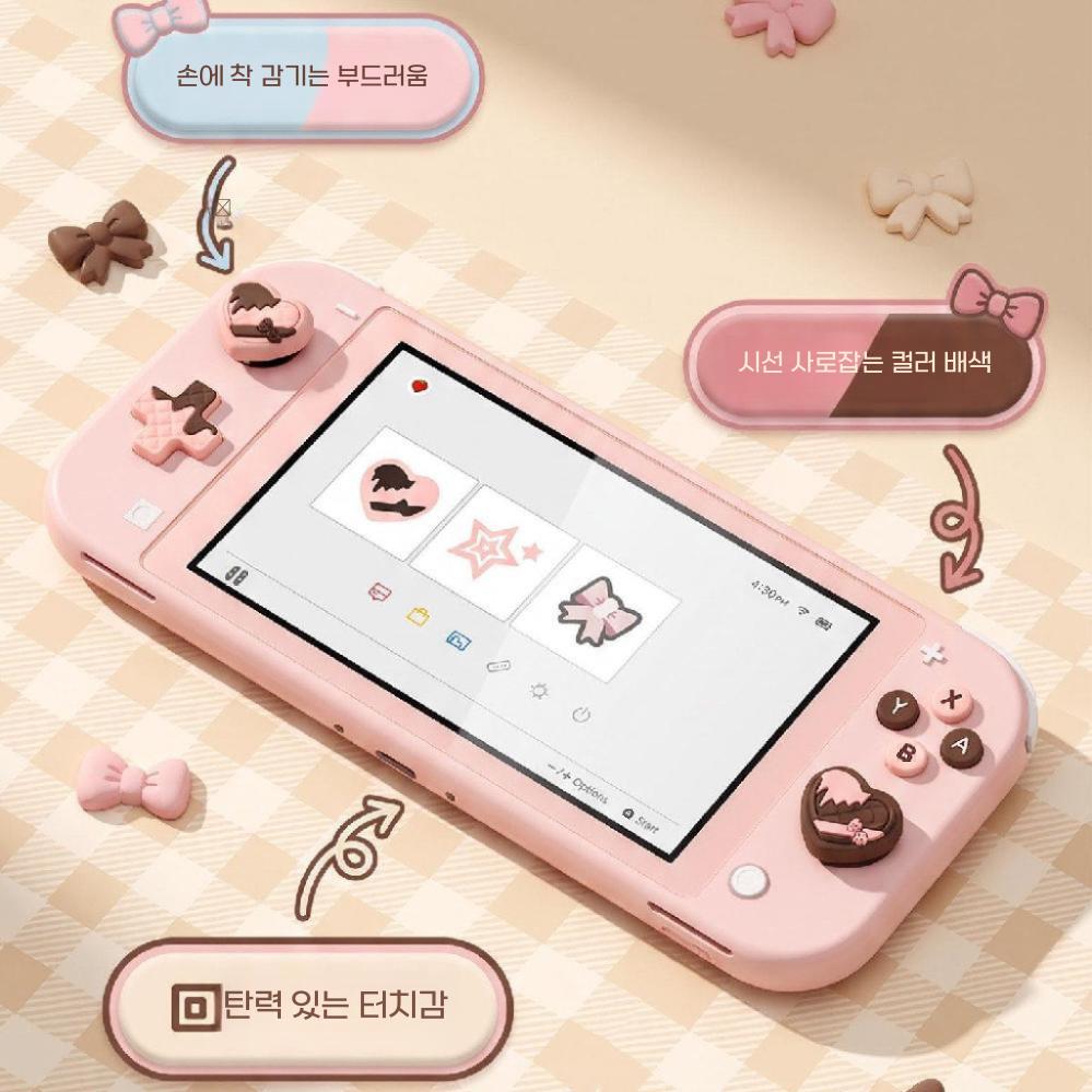 스위치 라이트 조이스틱 캡 실리콘 버튼 스티커 게임 콘솔 컨트롤러 귀여운 걸러리 터치 - 상세 이미지 2