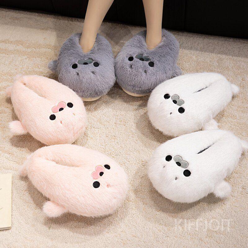 KIFFJOIT 복실 물개 털 슬리퍼 - 상품 이미지