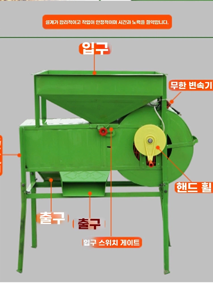 곡물 선별기 풍구 농업용 분리기 전기 들깨 분순물 분류기 - 상세 이미지 2