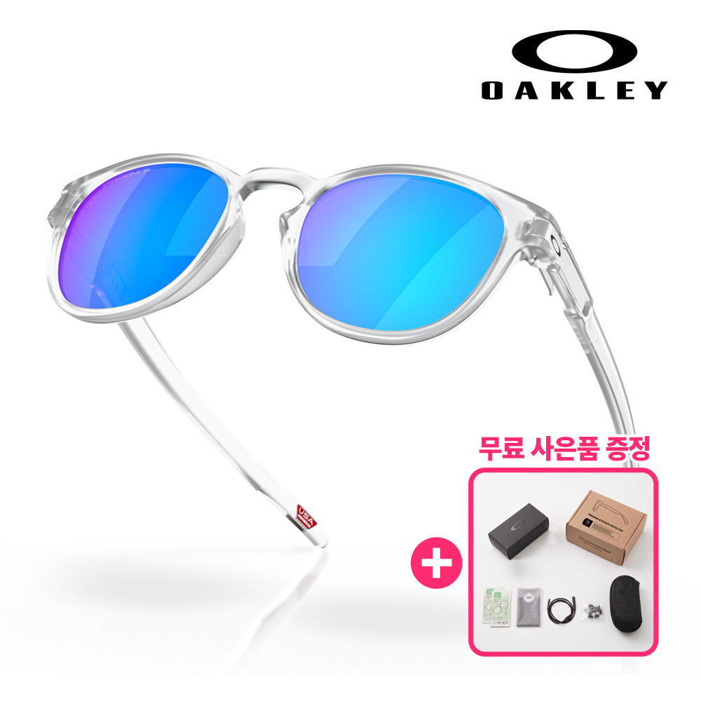 오클리 래치 OO9265 운전 골프 선글라스 65 매트클리어/프리즘사파이어 편광 - 상품 이미지