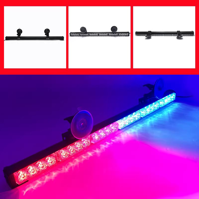 트럭 경광등 LED 트럭 중장비 작업 차폭등 비상 안전 66cm 빨강파랑 12V 24V - 상세 이미지 3