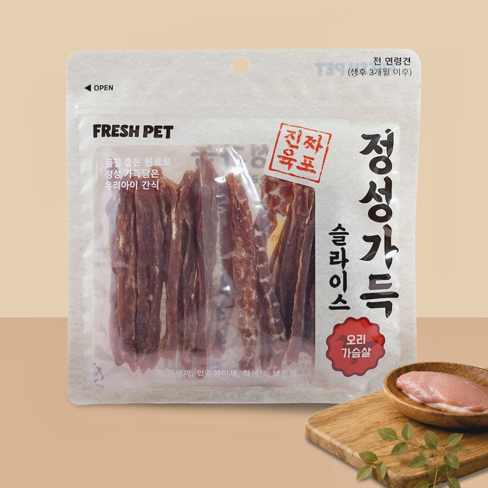 프레쉬펫 정성가득 사시미 애견 강아지간식 슬라이스 오리가슴살, 150g, 1개 - 상세 이미지 3