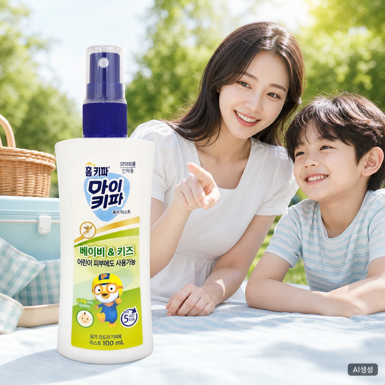 마이키파 베이비 키즈 100ml 휴대용 비행기 기내반입 해외여행 모기기피제 퇴치제 모기약 - 메인 이미지