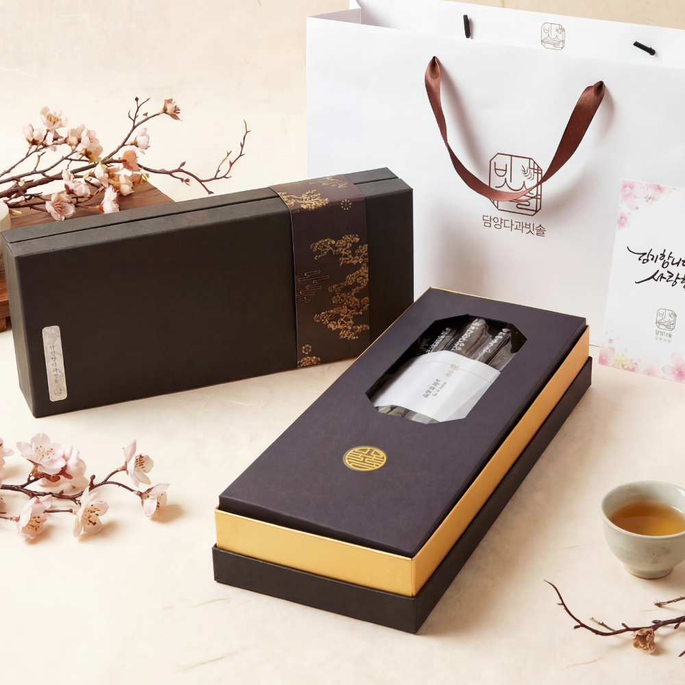 담양다과빗솔 도라지정과 500g 추석 설 명절 답례품 선물세트 고급 겹보자기 노리개 쇼핑백 - 상품 이미지