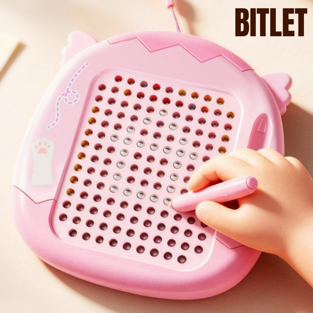 비뜰렛 고양이 DIY 자석 그림판 헤어스타일 꾸미기 비즈 구슬보드 키링 - 상세 이미지 3