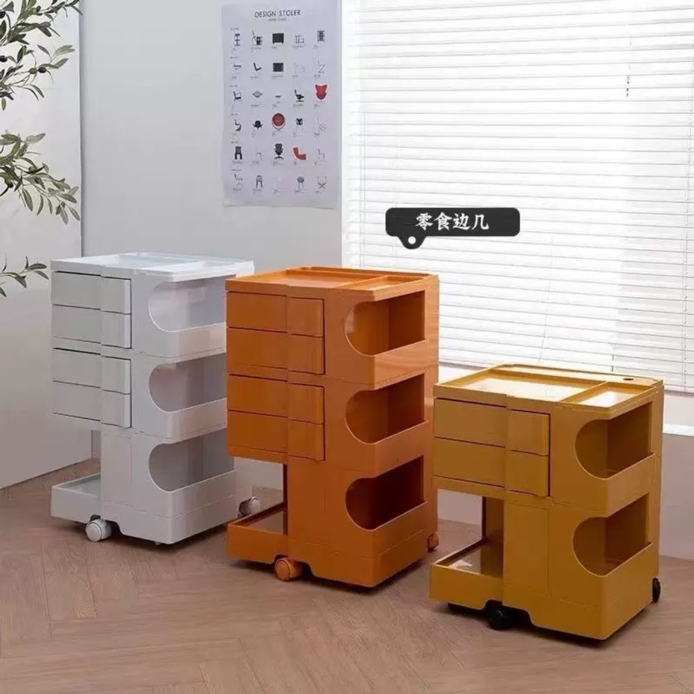 회전형 바퀴달린수납장 원형 이동수납장 서랍 사이드테이블 - 상세 이미지 4