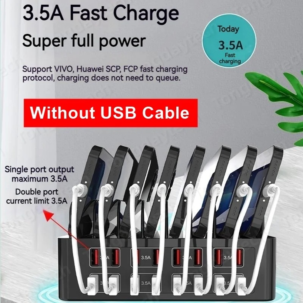고속 충전기 멀티 충전기 충전 스테이션 150W 멀티 USB 타입 C 16포트 3.5A 상품 이미지