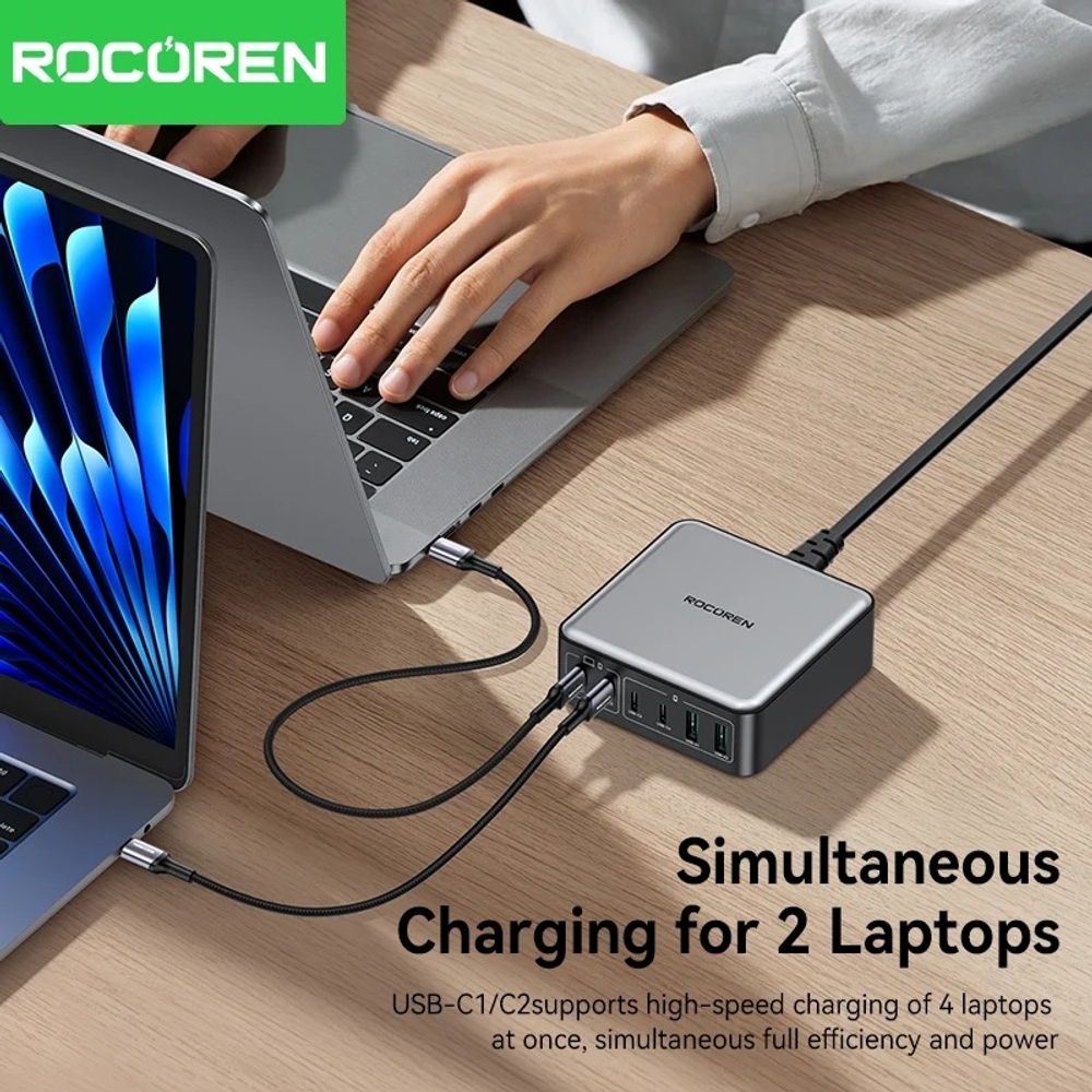 고속 충전기 멀티 충전기 Rocoren 200W GaN PD 270W 6in1 충전스테이션 상품 이미지