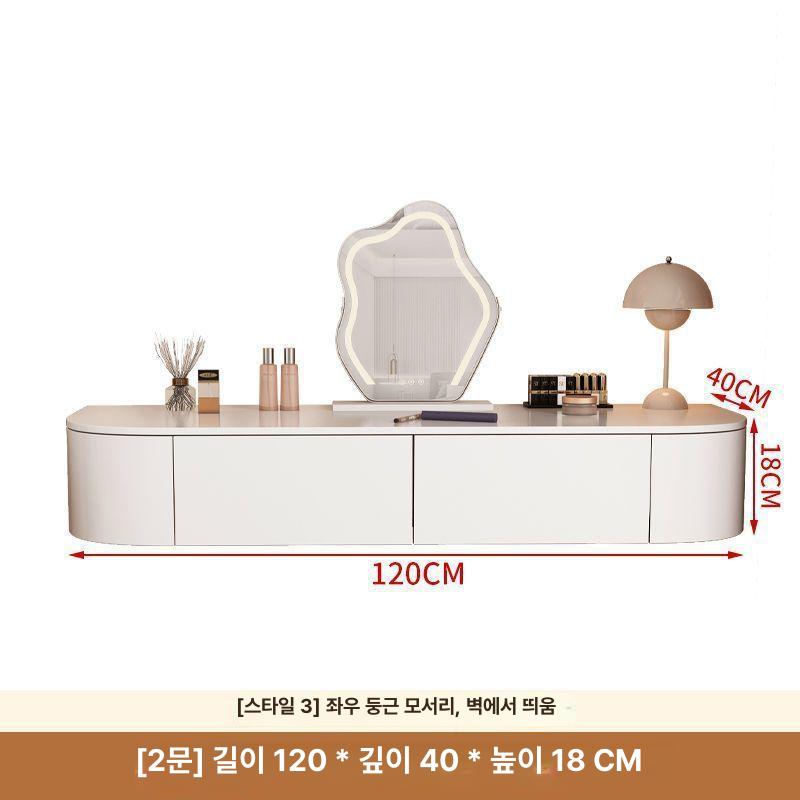 벽걸이 거실장 플로팅 서랍장 슬림 TV선반 벽면 수납장 콘솔장 셋톱박스 정리대 왼쪽 오른쪽 둥근 모서리 없음 이중 120x40x18 우드 에코 보드 B 이미지 8